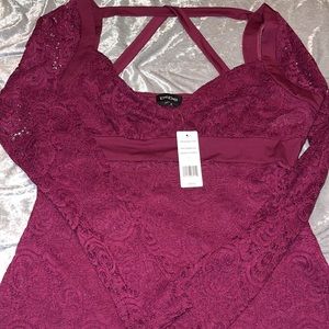 Bebe long sleeve lace blouse